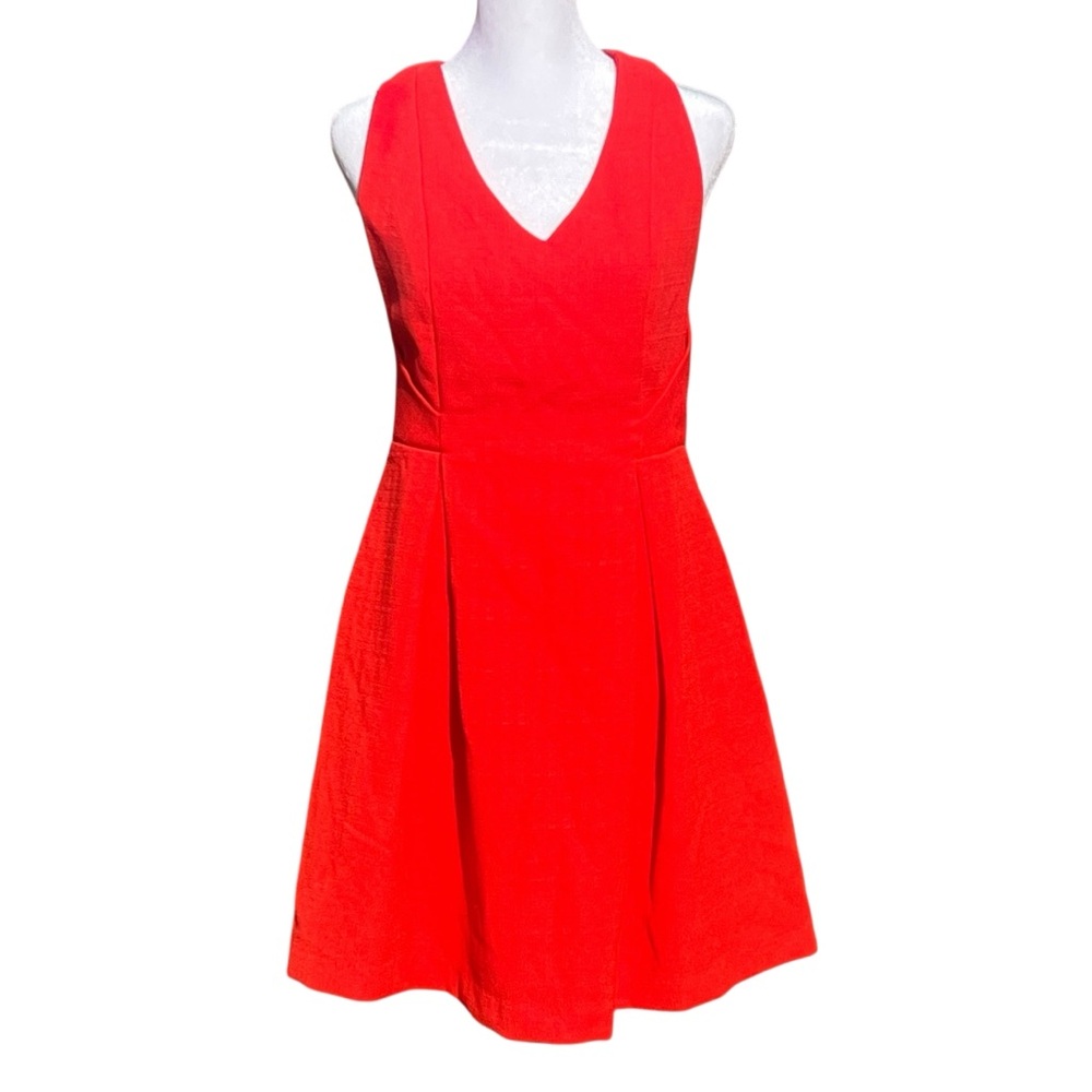 Fit & Flare Skater Dress Sleeveless Medium Party Cocktail C. Luce Red Open Back
